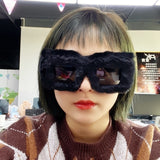 Female Fur Fashion Sunglasses