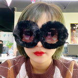 Female Fur Fashion Sunglasses